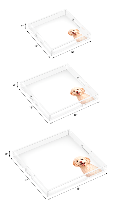 Goldendoodle Dog Acrylic Decorative Tray, all three sizes, by Nicolette Mayer
