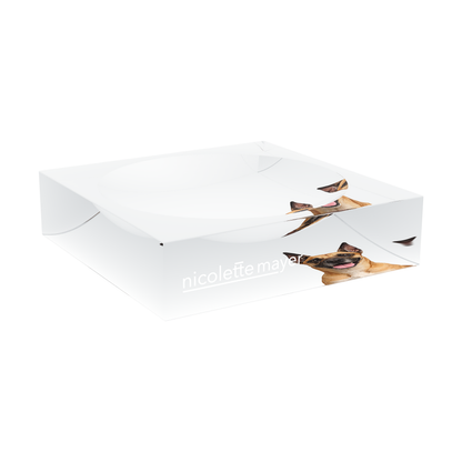 Great Dane Dog Acrylic Candy Catchall Dish, large dish at an angle, by Nicolette Mayer
