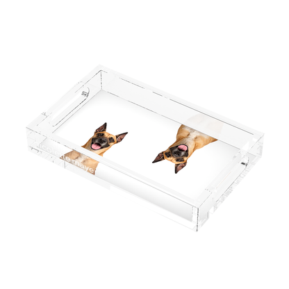 Great Dane Dog Acrylic Rectangle Tray, right three-quarter, by Nicolette Mayer