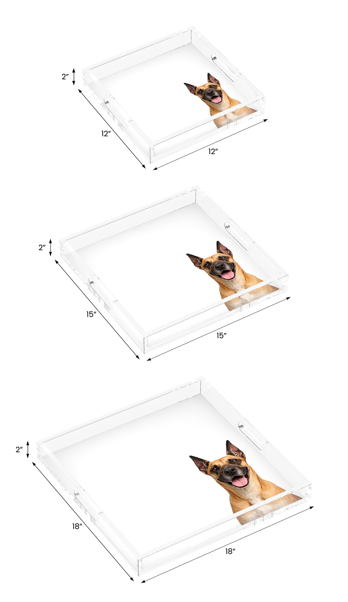 Great Dane Dog Acrylic Decorative Tray, all three sizes, by Nicolette Mayer