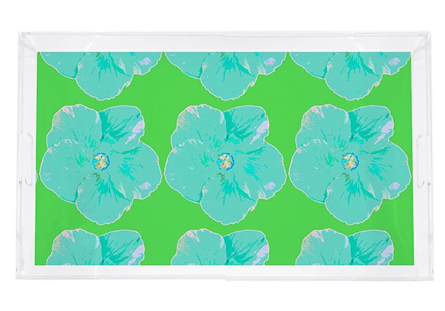 Hibiscus Colony 22.5X14.5 Acrylic Tray - nicolettemayer.com