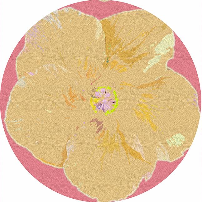 Hibiscus Pink 16&quot; Round Pebble Placemat Set of 4 - nicolettemayer.com