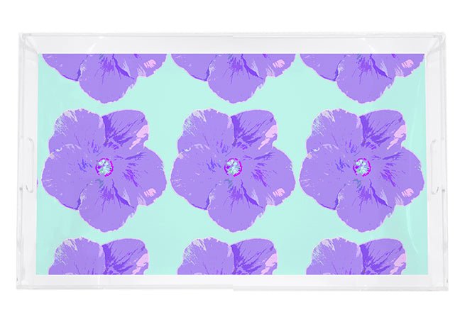 Hibiscus Wander 22.5X14.5 Acrylic Tray - nicolettemayer.com