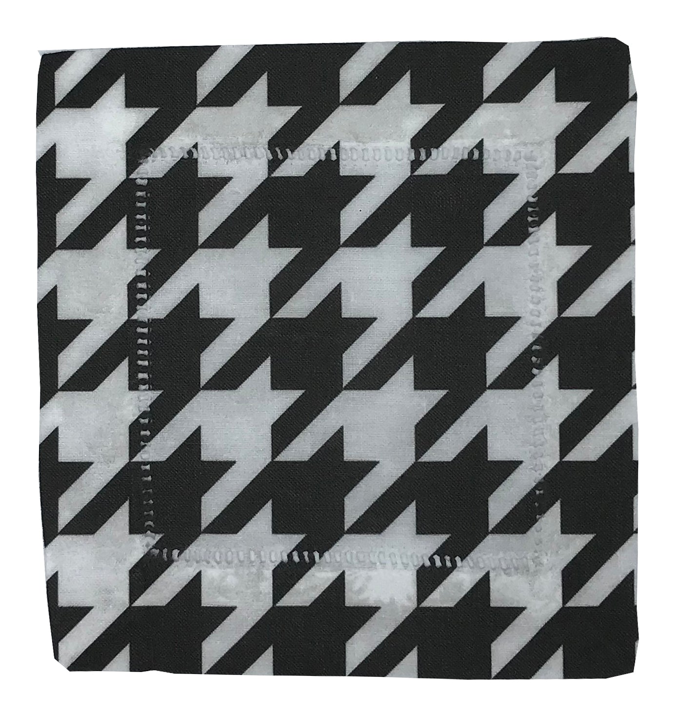 HOUNDSTOOTH BLACK WHITE 6&quot;X6&quot; HEMSTITCH COCKTAIL NAPKINS, SET OF 4 - nicolettemayer.com
