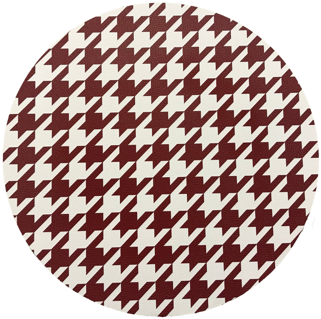 HOUNDSTOOTH RED WHITE 16 ROUND PEBBLE PLACEMAT, SET OF 4 - nicolettemayer.com