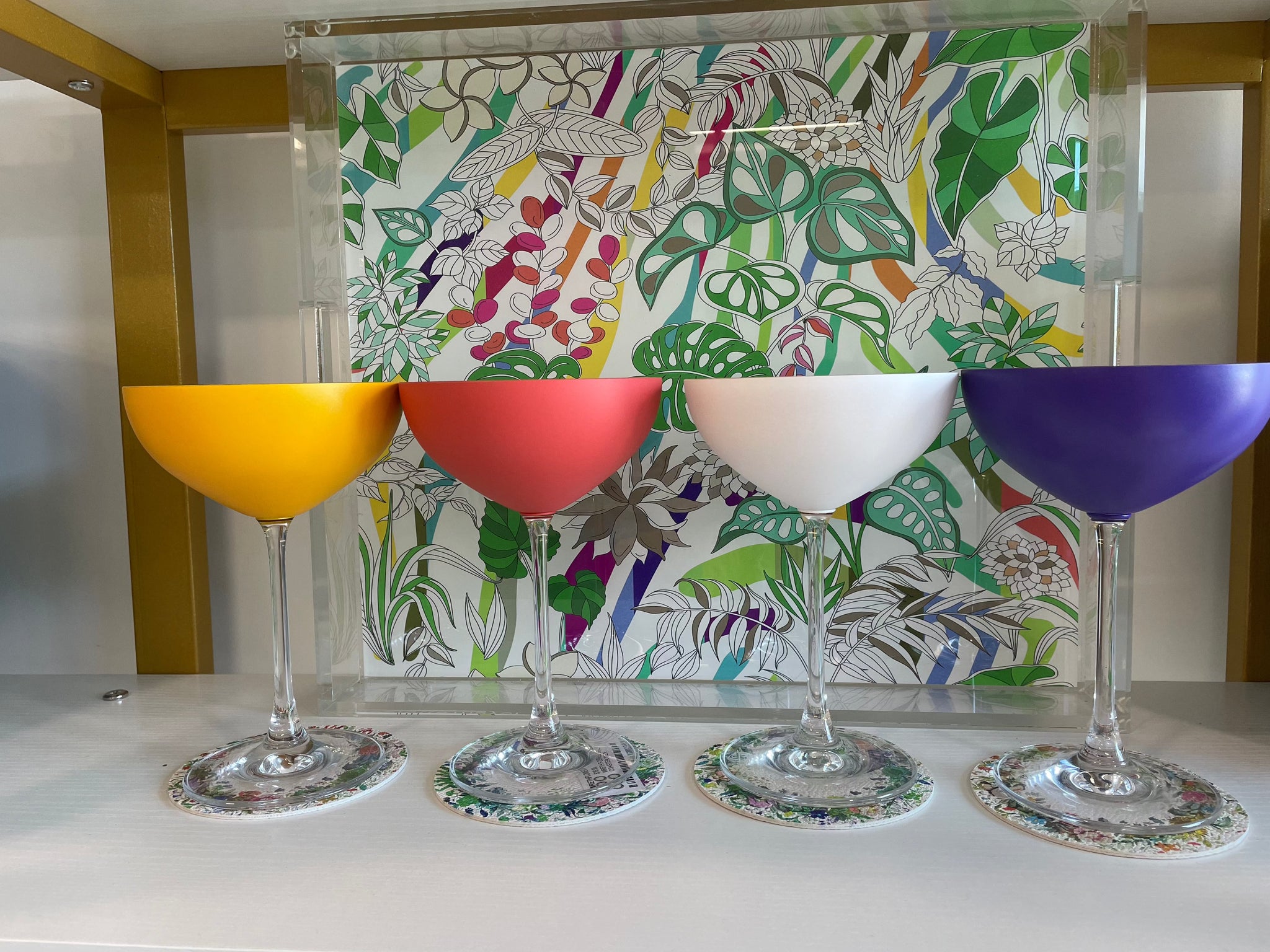 Frosted Colored Wine Glasses - Vibrant Wine Glass Collection