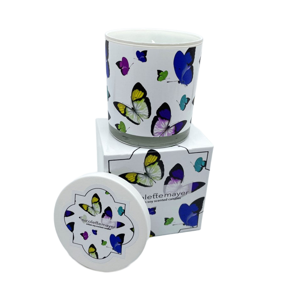 Butterflies Acid Blue Candle