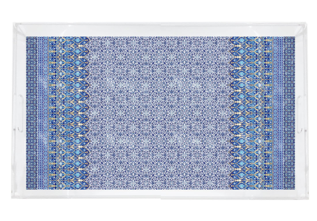IZNIK CLASSIC 22.5"X14.5" ACRYLIC TRAY - nicolettemayer.com