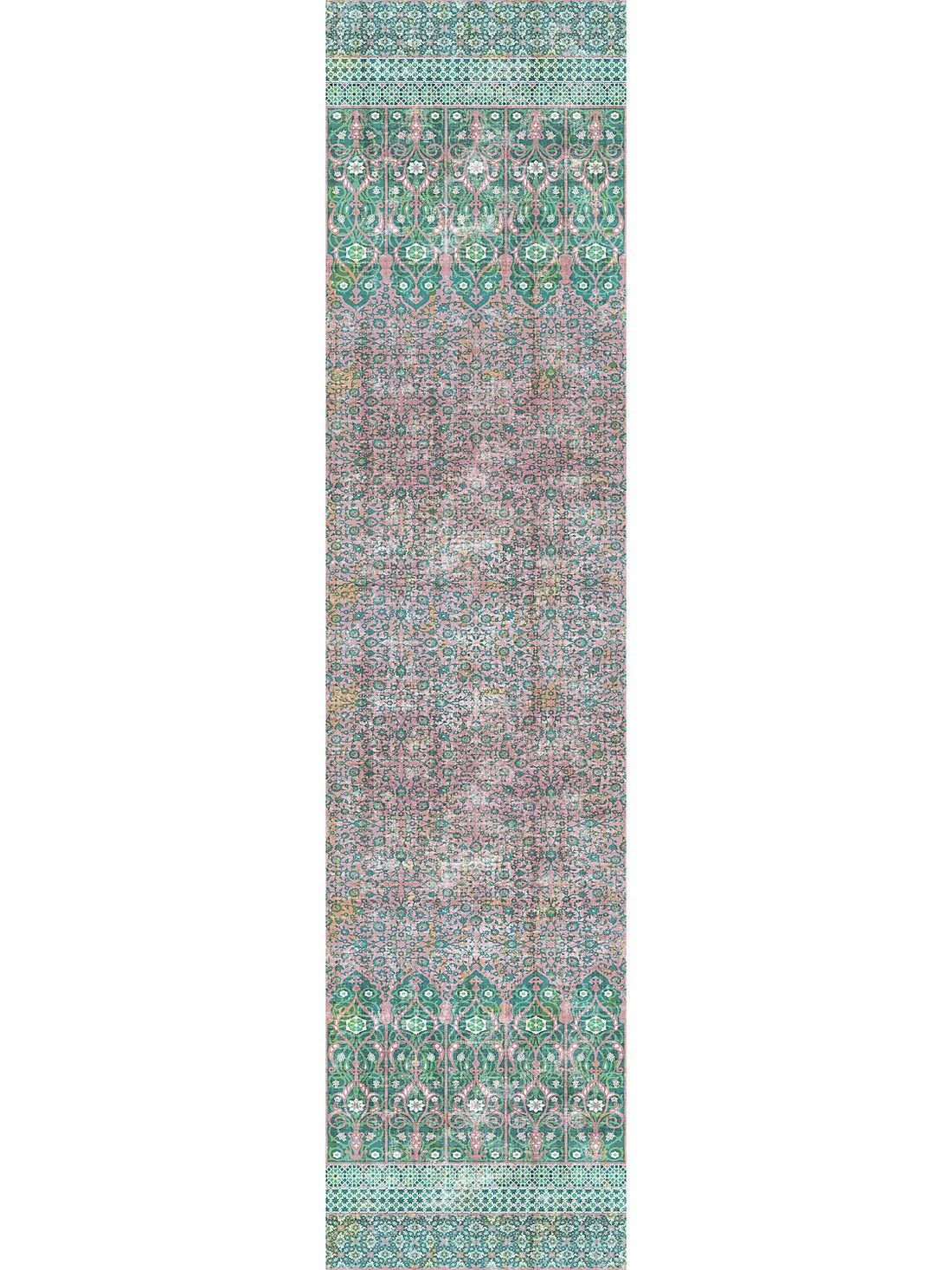 Iznik Overdye Green Pink Wallpaper Panel - nicolettemayer.com