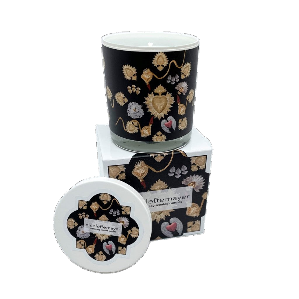 Ex Vote Sacred Hearts Black Candle - nicolettemayer.com