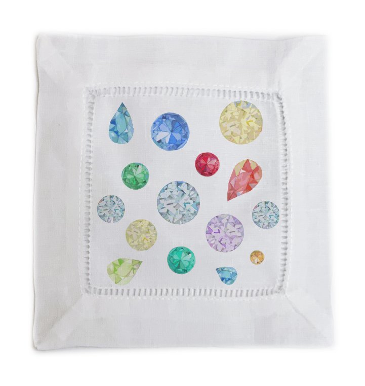 JEWELS WHITE 6X6 Cotton Sateen Cocktail Napkins, SET OF 4 - nicolettemayer.com
