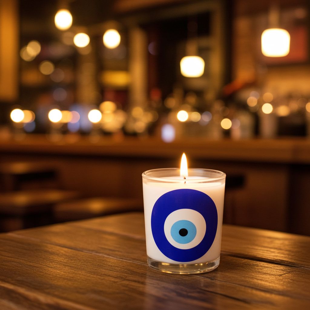 Evil Eye White Candle - nicolettemayer.com