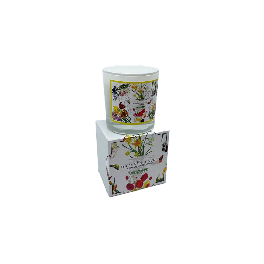 Flora Fauna White Candle
