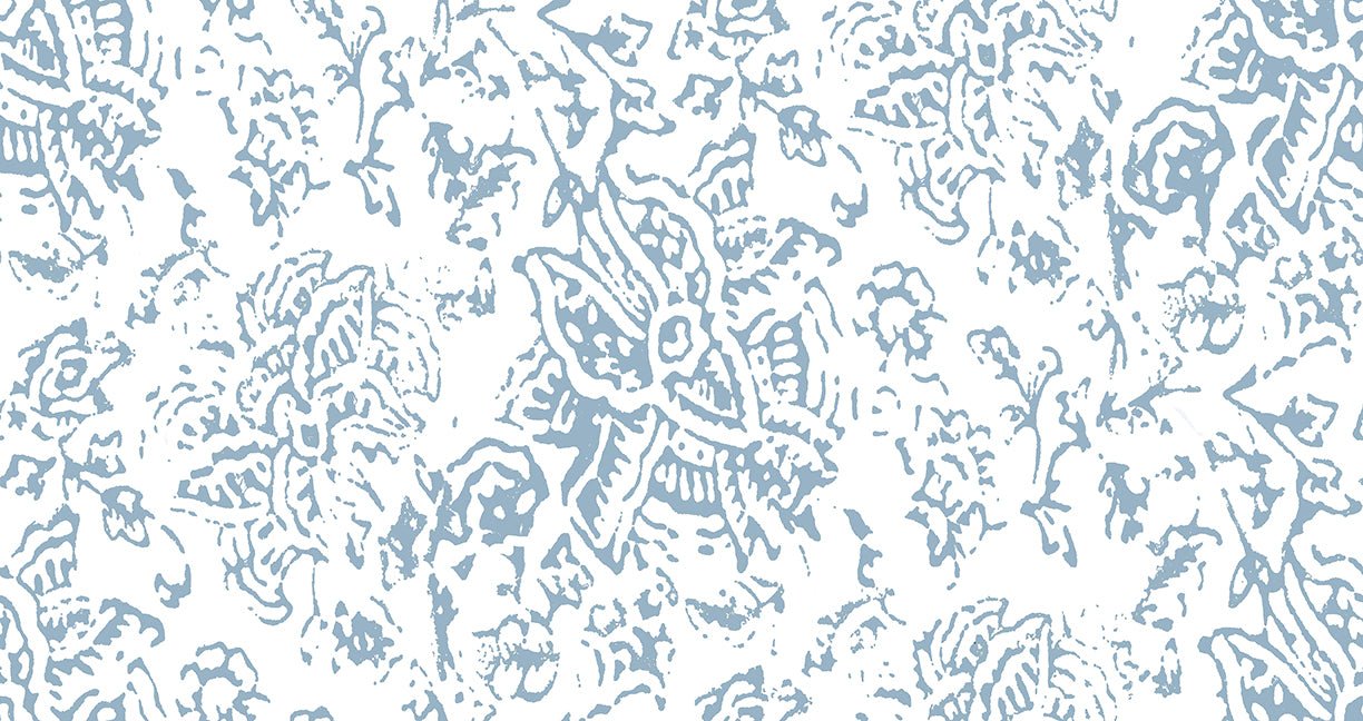 Kerala Denim Peel and Stick Wallpaper, Double Roll, 34&quot; x 288&quot;, 48 sq ft - nicolettemayer.com