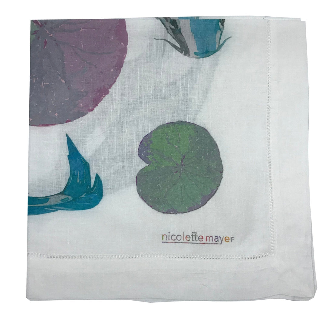 KOI CORAL 22"X22" HEMSTITCH DINNER NAPKIN, SET OF 4 - nicolettemayer.com