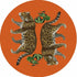 Leopard Seeing Double Orange 16" Round Pebble Placemat Set of 4 - nicolettemayer.com