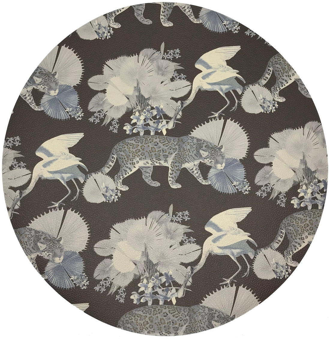 Leopard Walk Chocolatte 16&quot; Round Pebble Placemats, Set Of 4 - nicolettemayer.com