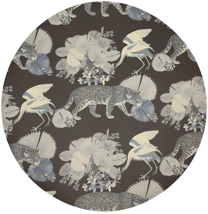 Leopard Walk Chocolatte 16&quot; Round Pebble Placemats, Set Of 4 - nicolettemayer.com