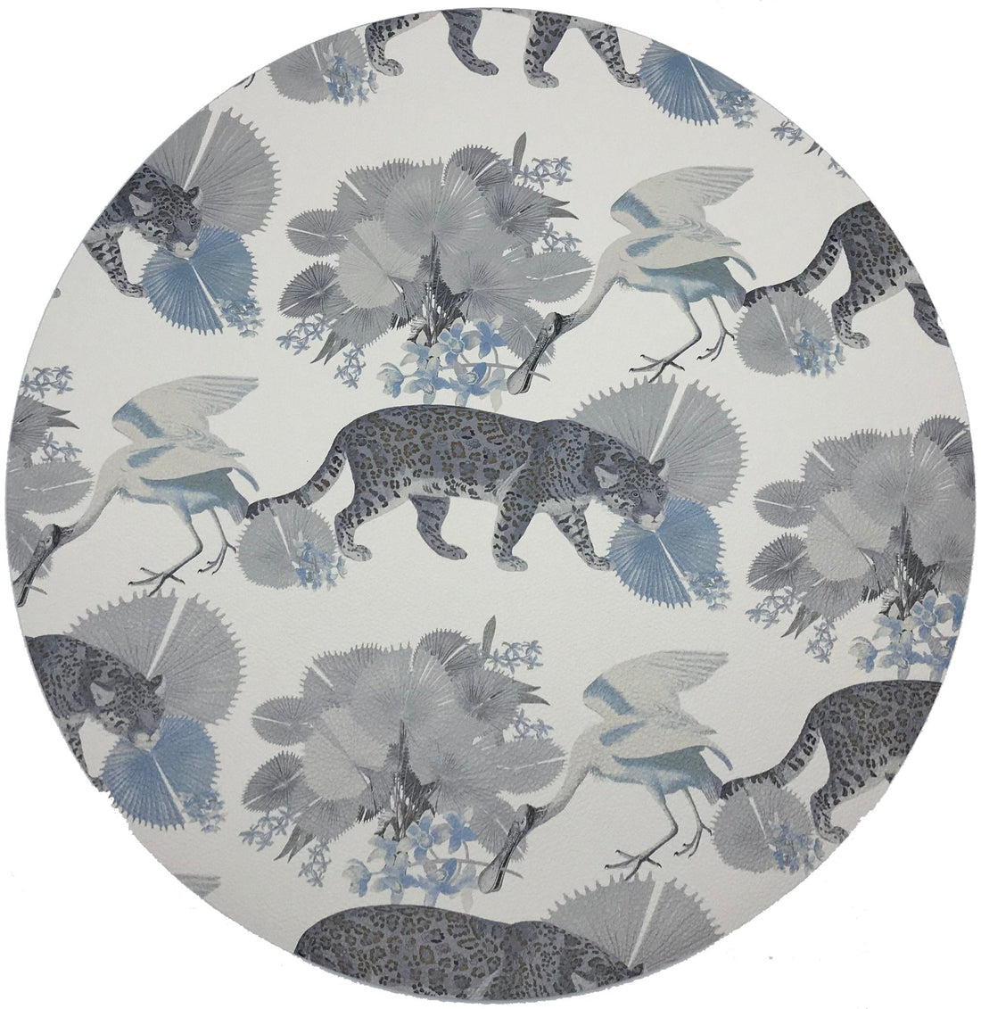 Leopard Walk Powder 16&quot; Round Pebble Placemats, Set Of 4 - nicolettemayer.com