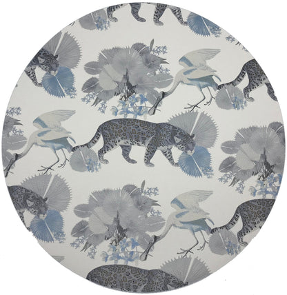 Leopard Walk Powder 16&quot; Round Pebble Placemats, Set Of 4 - nicolettemayer.com