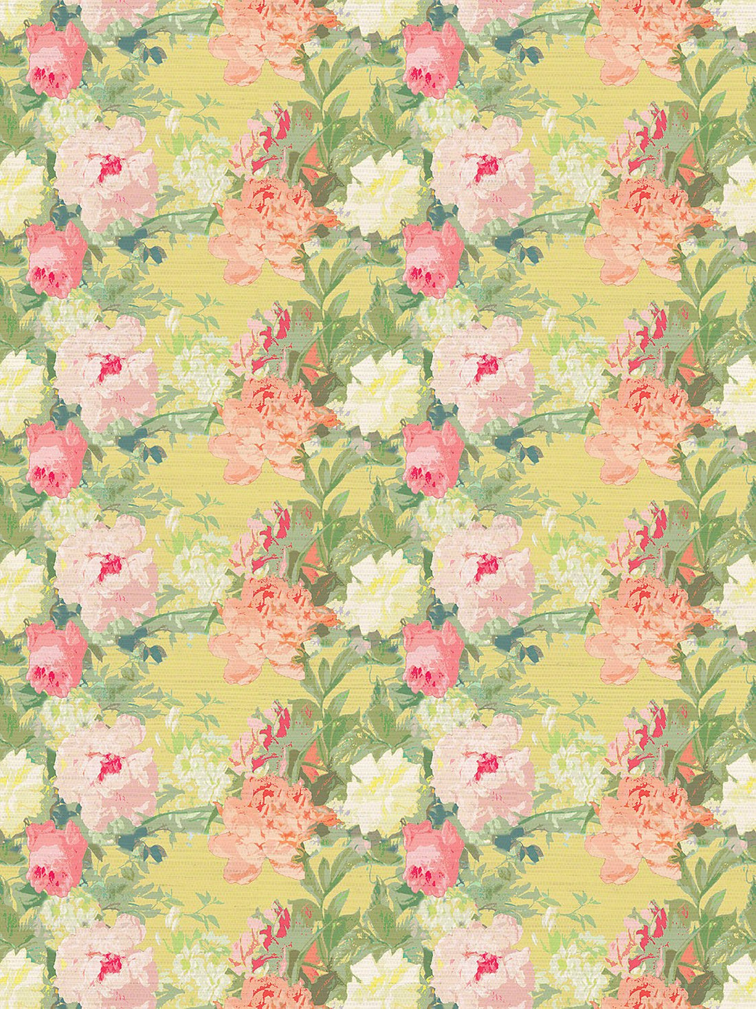 Les Fleurs Lemon Wallpaper, Per Yard - nicolettemayer.com