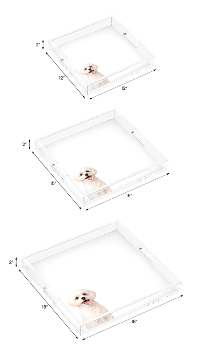 Maltese Dog Acrylic Decorative Tray, all three sizes, by Nicolette Mayer