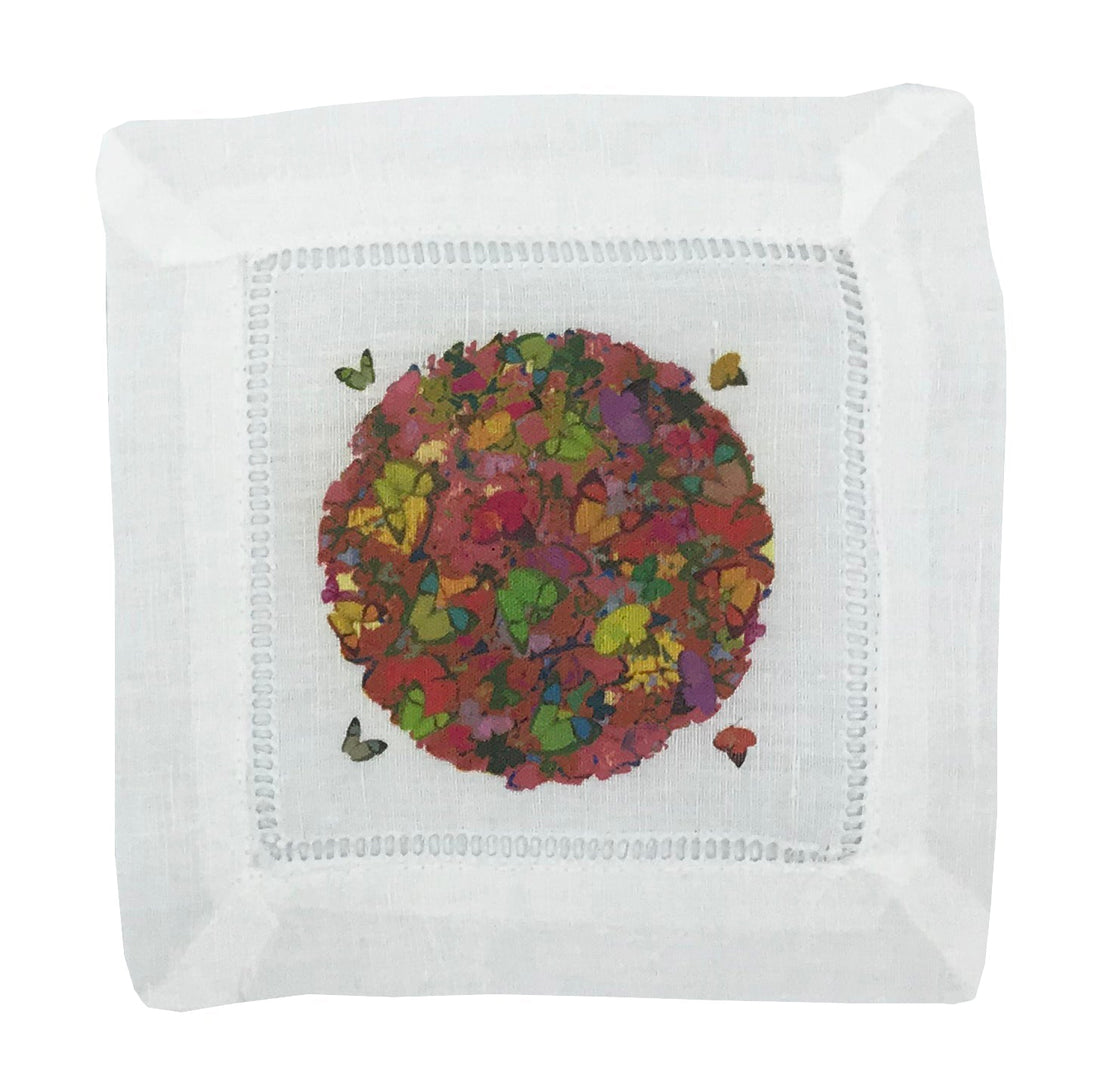 Mariposa Pop 6X6" Hemstitch Cocktail Napkins Set of 4 - nicolettemayer.com