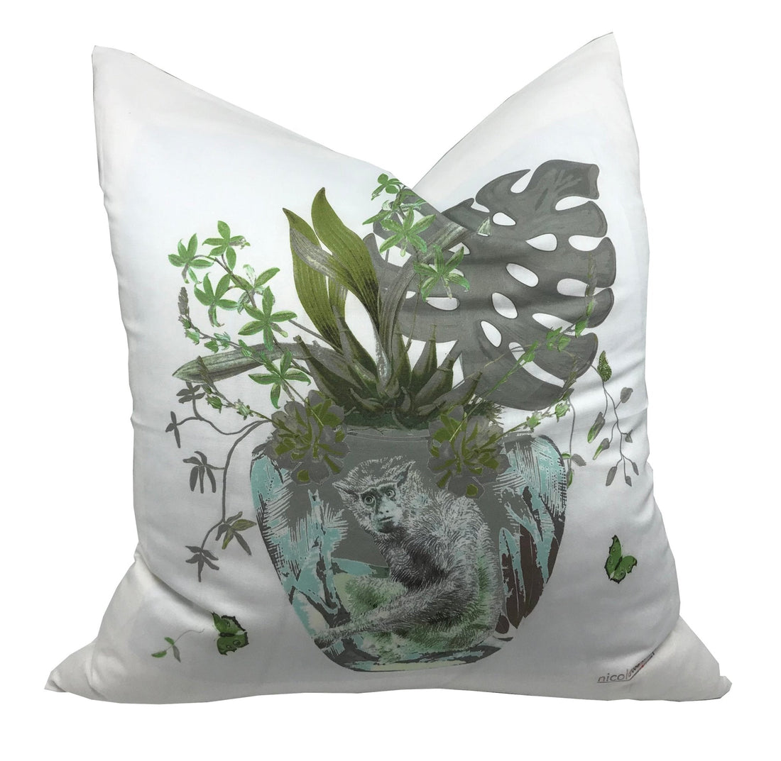 Monkey Jungle Bedford 22" X 22" Designer Pillow - nicolettemayer.com