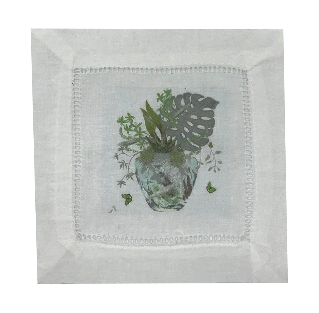 Monkey Jungle Bedford 6X6" Cotton Sateen Cocktail Napkins Set of 4 - nicolettemayer.com
