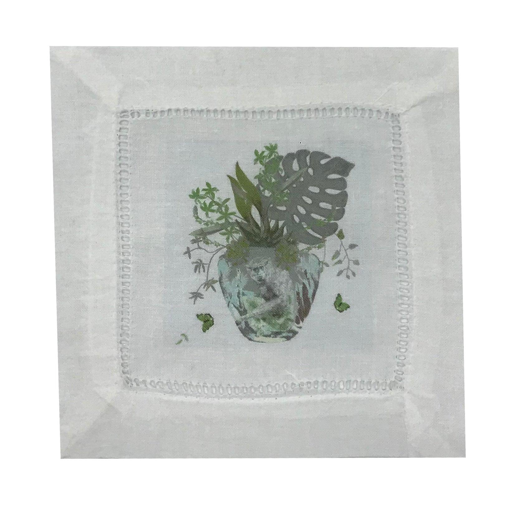 Monkey Jungle Bedford 6&quot;X6&quot; Hemstitch Cocktail Napkins - nicolettemayer.com