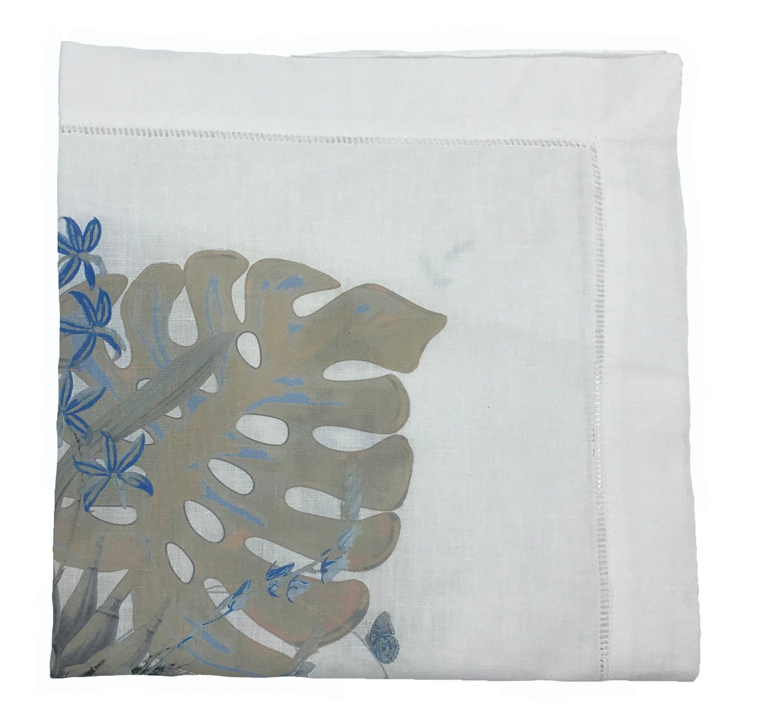 Monkey Jungle Powder 22X22 Hemstitch Napkin - nicolettemayer.com