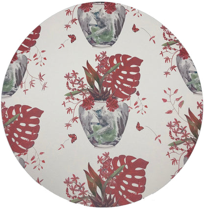 Monkey Small Jungle Rouge 16 Round Pebble Placemats, Set Of 4 - nicolettemayer.com