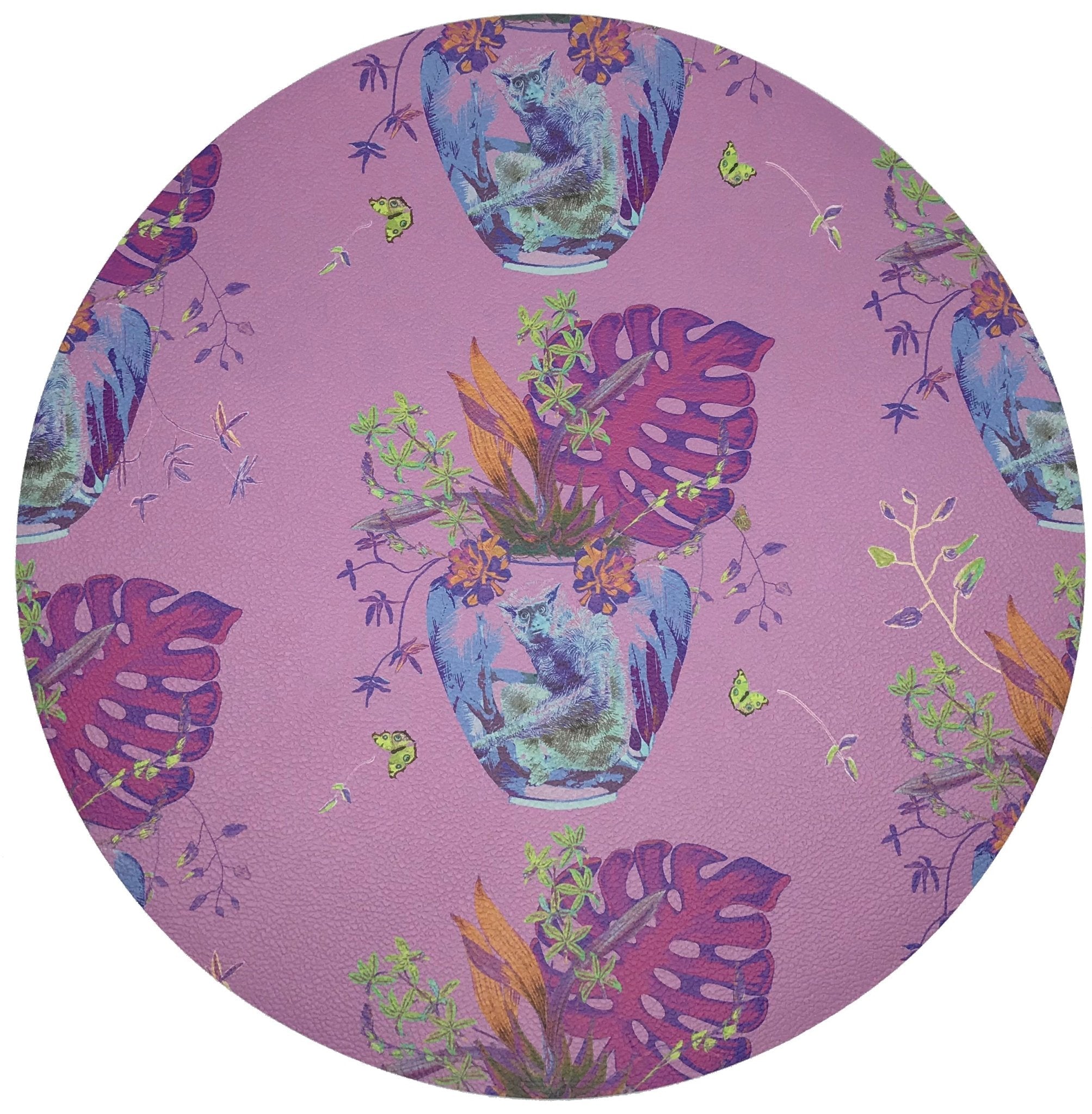 Monkey Small Jungle Sacha 16 Round Pebble Placemats, Set Of 4 - nicolettemayer.com