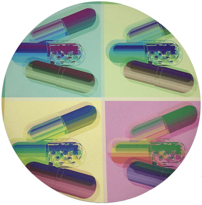 Ode To Hurst Psychedelic 16 Round Pebble Placemats, Set Of 4 - nicolettemayer.com