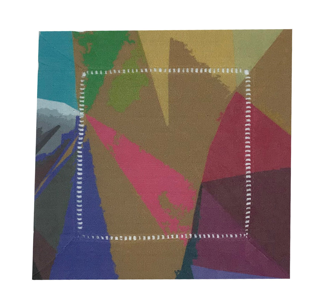 Ode To Okuda Candy 6X6&quot; Hemstitch Cocktail Napkins Set of 4 - nicolettemayer.com