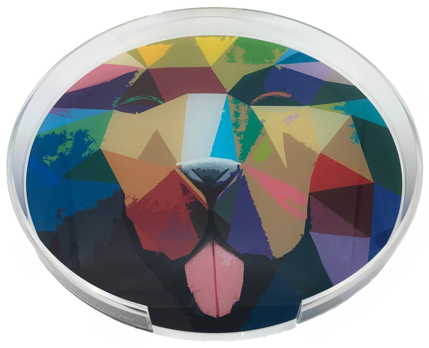 Ode To Okuda Candy Acrylic Round Tray for Placemats or Decorative Use, 16&quot; - nicolettemayer.com