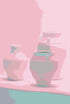 Olive Jars In Silhouette Pink Green 24X36 Acrylic Art - nicolettemayer.com