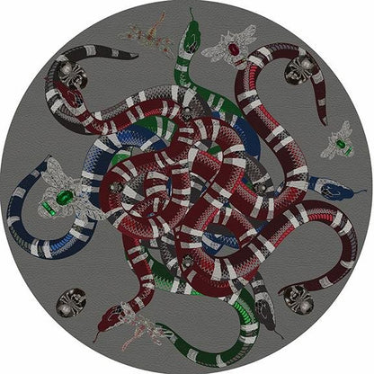 Ouroboros Tischset, rund, Kieselstein, Grau, 40,6 cm, 4er-Set