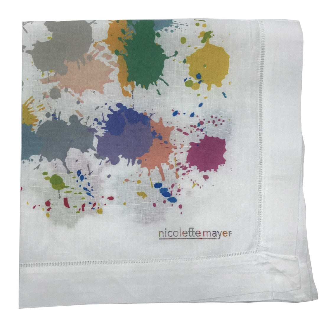 Paint Splatter 22"X22" Hemstitch Dinner Napkin, Set Of 4 - nicolettemayer.com