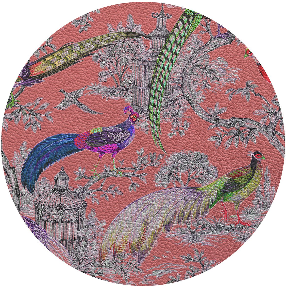 Pheasant Fall Sauvage Loire 16&quot; Round Pebble Placemat, Set of 4 - nicolettemayer.com