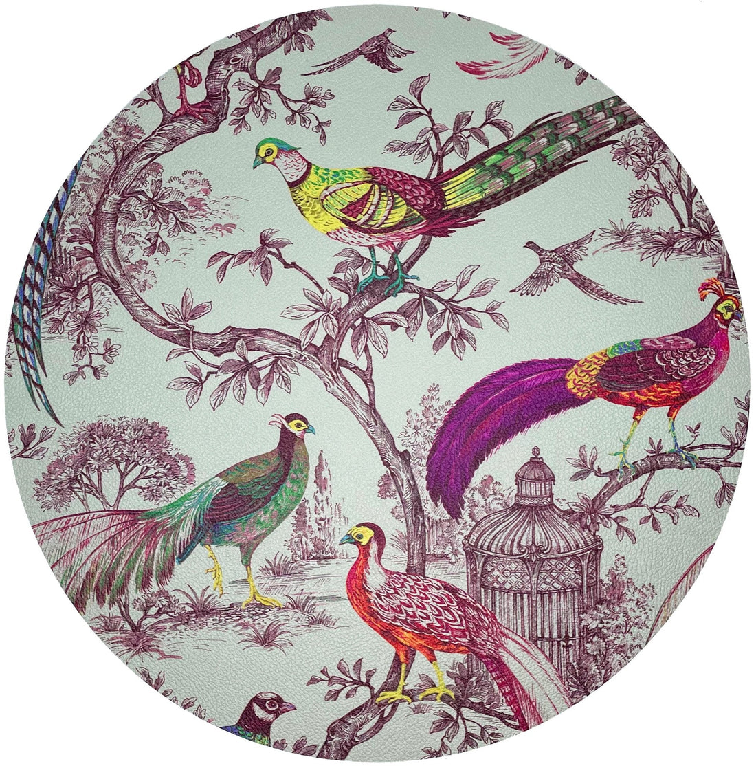 Pheasant Fall Sauvage Meadow 16&quot; Round Pebble Placemat, Set of 4 - nicolettemayer.com