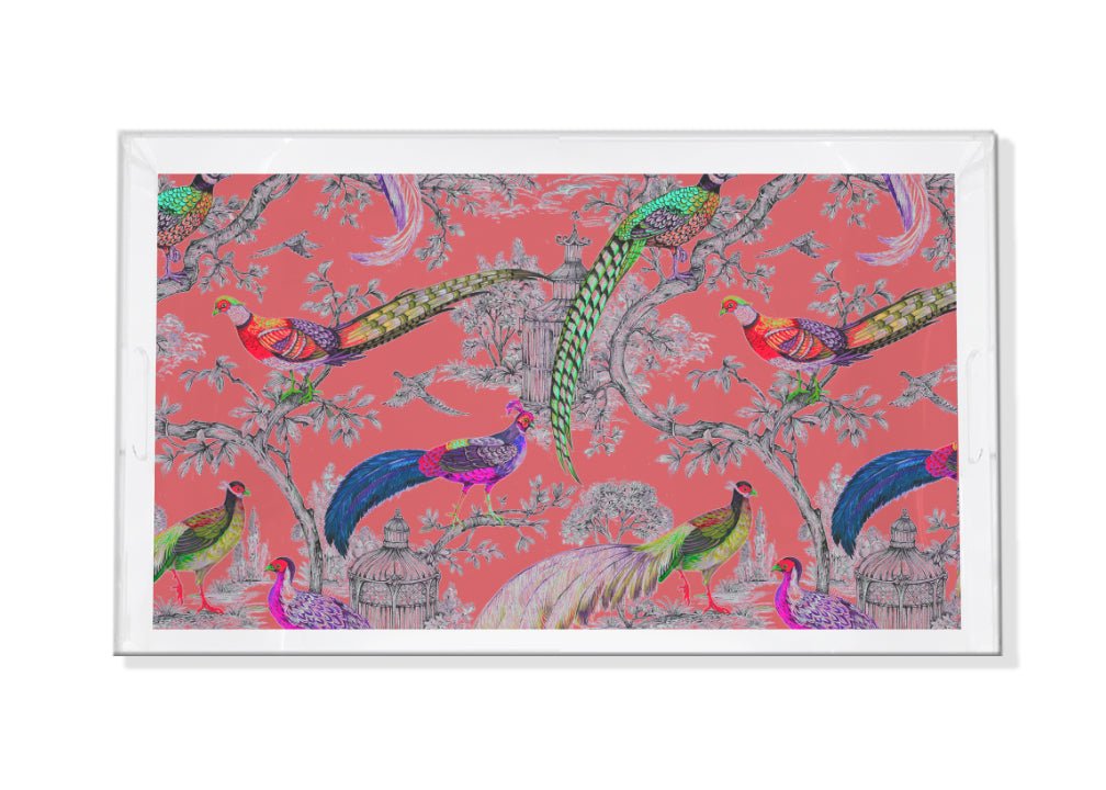 Pheasant Sauvage Loire Acrylic Vanity Tray 12.25X7.75" - nicolettemayer.com