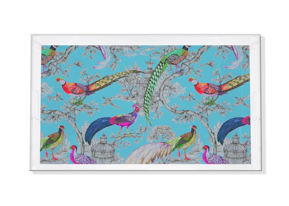 Pheasants Sauvage Orleans Acrylic Vanity Tray 12.25X7.7 - nicolettemayer.com