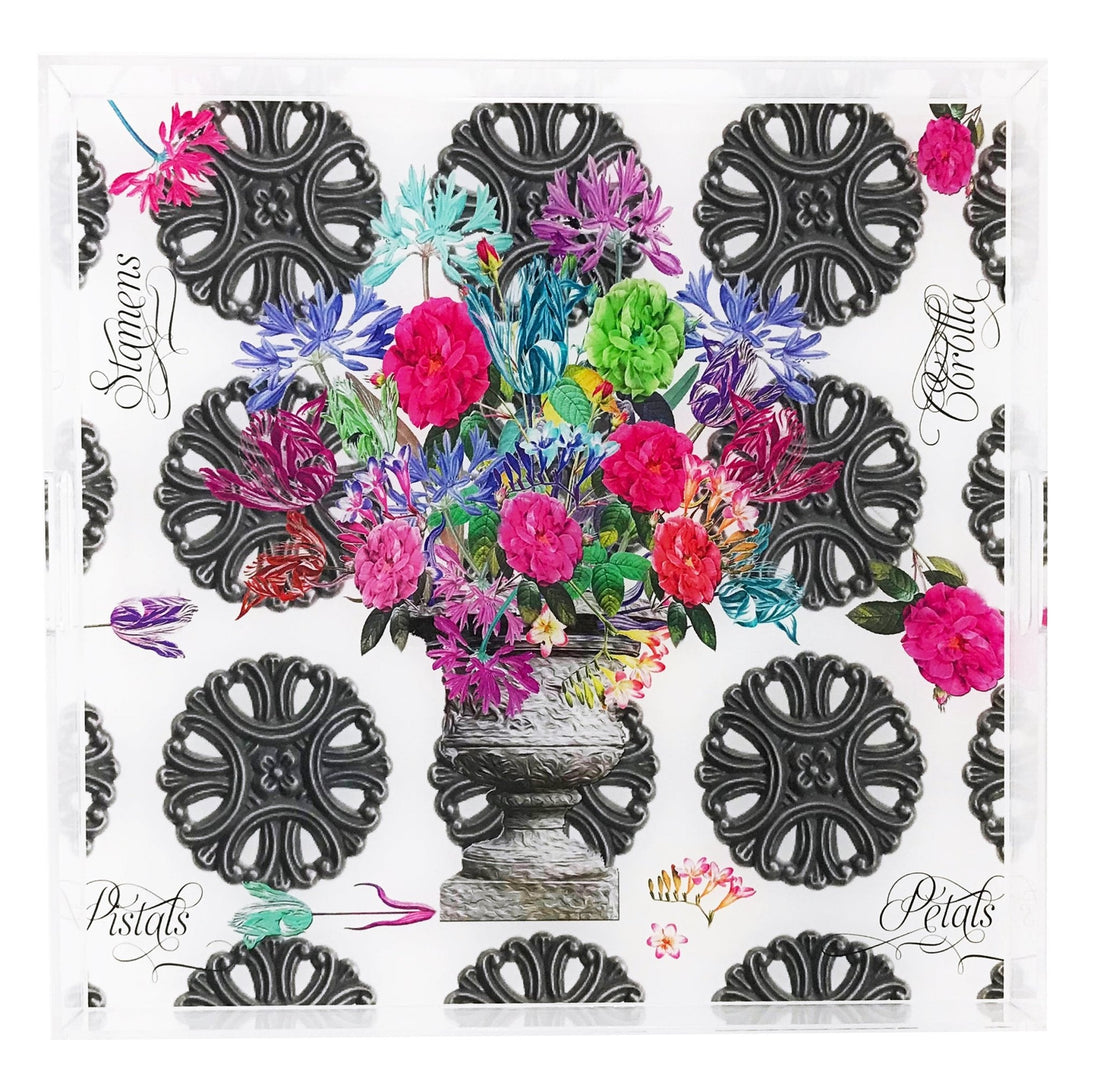 Pistal Metal Bouquet 18X18 Acrylic Tray - nicolettemayer.com