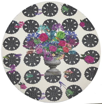 Pistals Metal Bouquet 16&quot; Round Pebble Placemats, Set Of 4 - nicolettemayer.com