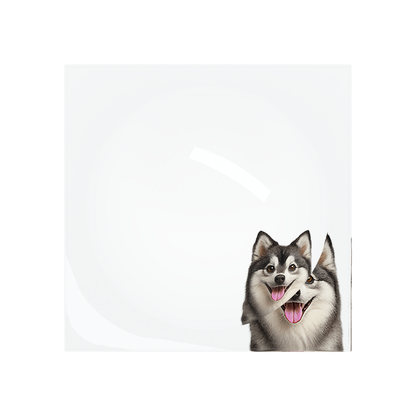 Pomsky Dog Acrylic Candy Catchall Dish, overhead, by Nicolette Mayer