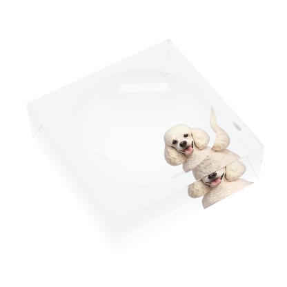 Poodle Dog Acrylic Candy Catchall Dish, left three-quarter, by Nicolette Mayer