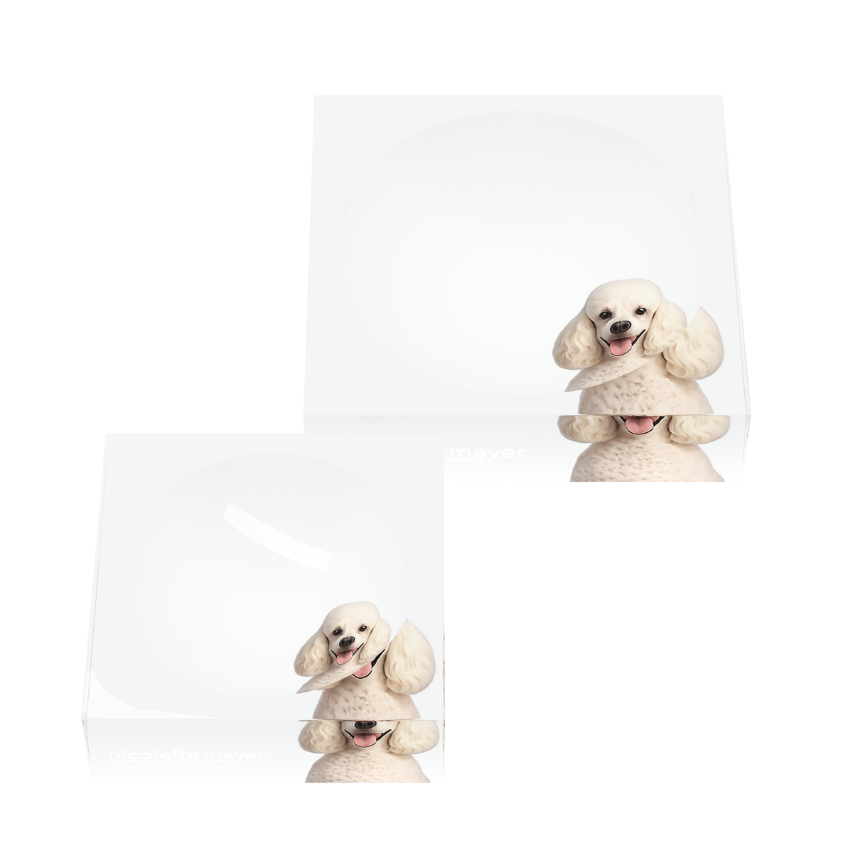 Poodle Dog Acrylic Candy Catchall Dish, set of two, by Nicolette Mayer