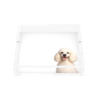 Poodle Dog Acrylic Decorative Tray, front, by Nicolette Mayer