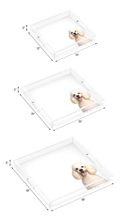 Poodle Dog Acrylic Decorative Tray, all three sizes, by Nicolette Mayer